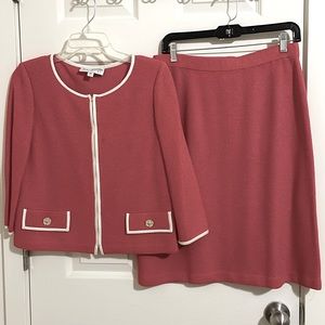 ⭐️ St. John Collection wool skirt set, pink/red size 8